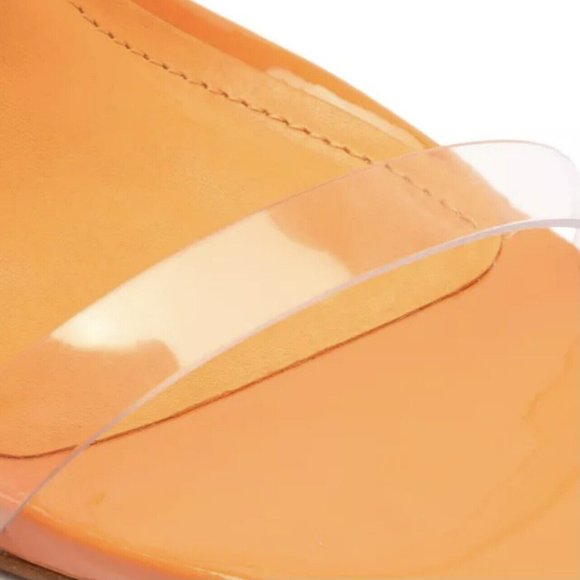 Schutz Cloe Vinyl Open Toe Sz 7B Lace Up Ankle Strap Stiletto High Heel Sandals - Picture 10 of 14